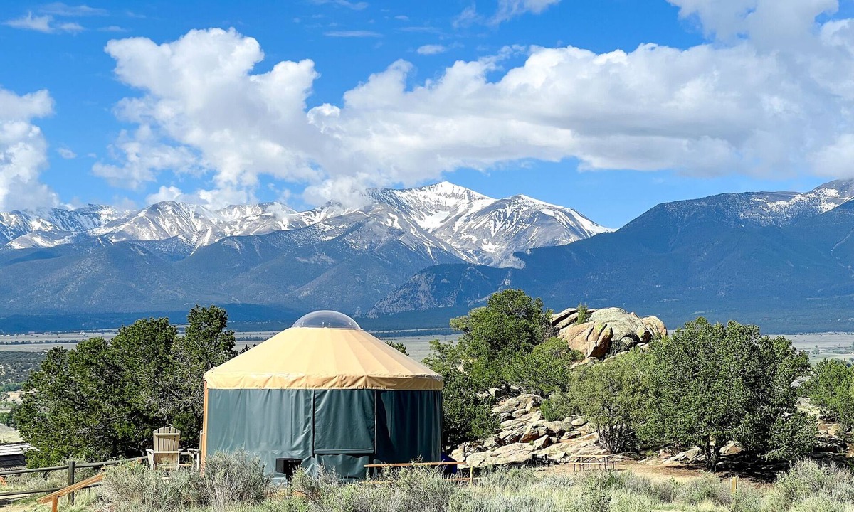 Buena Vista Cabin | The Yurt is our newest lodging option and a guest favorite! The Yurt sleeps 1-4 with a queen bed and double sleeper sofa. A/C and heat for a comfortable year-round stay.