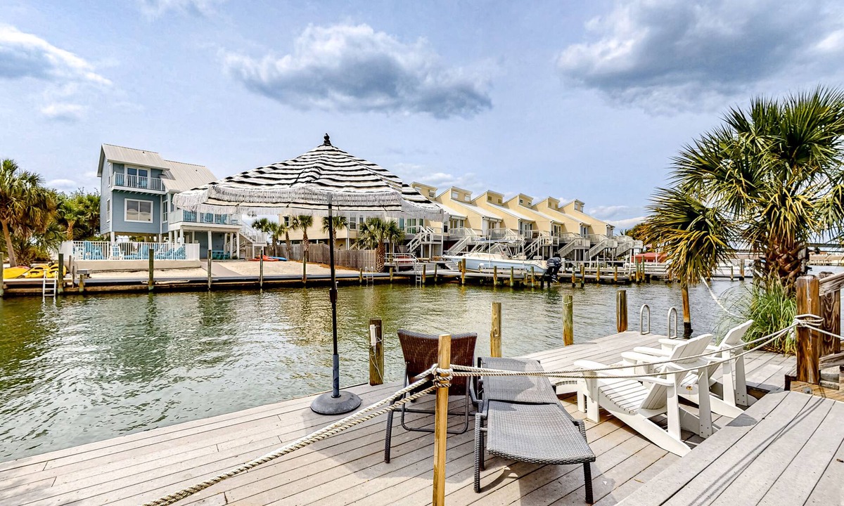 Perdido Key Coves One Apartment | Waterfront studio steps from beach with tennis/boat dock access & patio