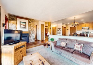 Condo with Fireplace & Outdoor Heated Pool