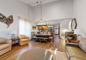 Creekside townhome on bus route with lovely views, fireplace, W/D - dog-friendly