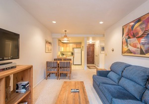 Outdoor pool, free wifi, free parking at building, ski in-center village.