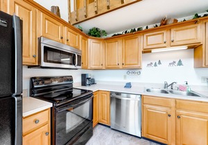 Top-floor condo with mountain views, easy skiing, balcony & hiking