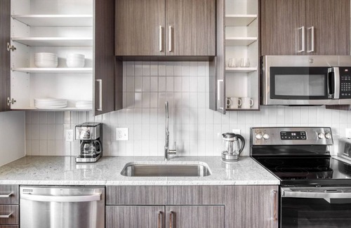 Transit Village Apartment | Charming Boulder 1BR w/ Pool, W/D & Spa, nr Google Campus, by Blueground
