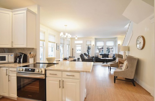 Weisshorn House | Main Street Retreat: Downtown, Mountain Views, Hot Tub