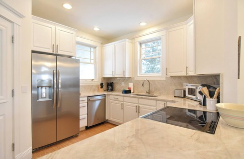 Weisshorn House | Main Street Retreat: Downtown, Mountain Views, Hot Tub