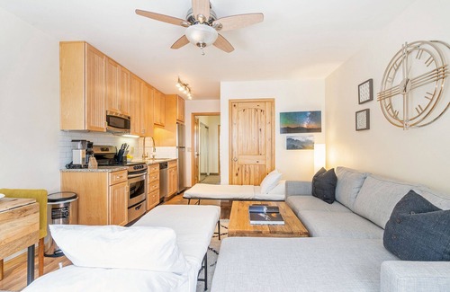 Telluride Condo | Modern Comfort with Hillside Views from Bay Window, River Trail Steps Away