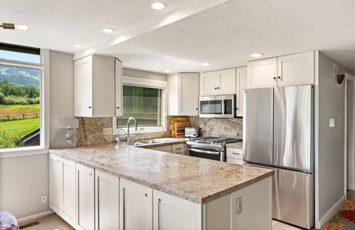Snowmass Village Condo | New! Family friendly Snowmass retreat w. hot tub and pool. 5 minutes to resort!