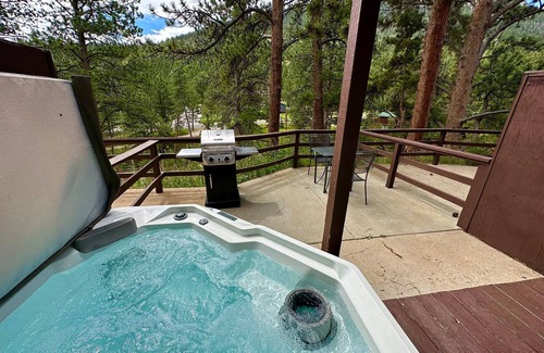 Estes Park Condo | Personal Hot Tub, River Views, Great Price!