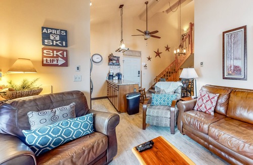 Four O'Clock Condo | Ski-in/ski-out retreat with wraparound decks, hot tubs, ski views