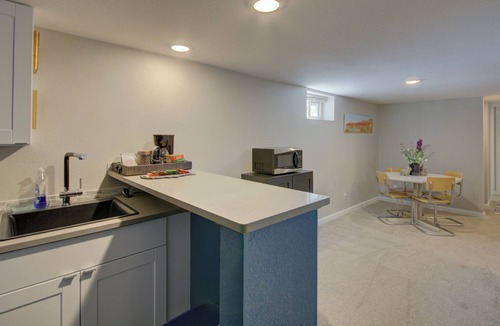Arvada Plaza Area Apartment | 1/2 of our house, bright basement suite w/ kitchen and laundry