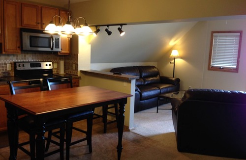 Estes Park Condo | Beautiful 2 Bedroom Loft in the Heart of Downtown NOW with Air Conditioning.