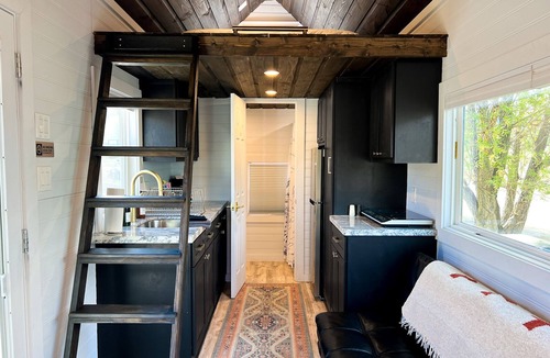 Buena Vista House | Belford is a 1-4 person Tiny Home with bathroom, fridge, induction cooktop, microwave, AC/heat, and beautiful mountain views!