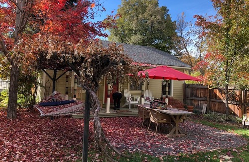 Paonia Cottage | Charming studio cottage on quiet street with beautiful landscaping and gardens.