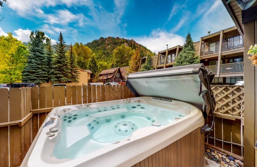 West End Apartment | Dog-friendly room on Main St - pool & hot tub - walk to lifts, ground-floor