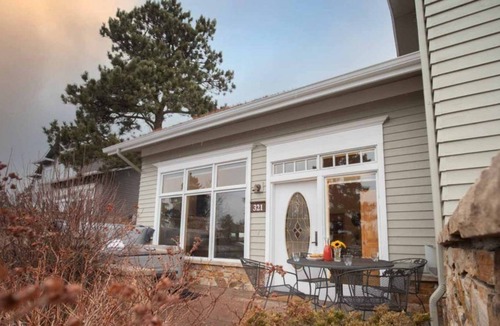 Stanley Hills Condo | Enchanting condo with fireplace, patio, and private hot tub!