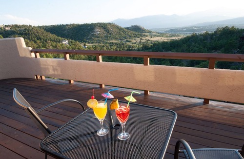 Northeast Colorado Springs House | Hidden Gem: Heated Pool, Gorgeous Mountain Views, 2.4 Acres inside City, A/C, EV