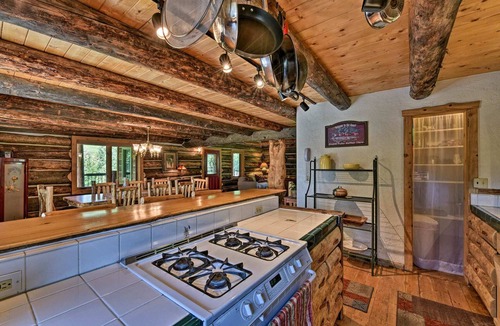 Almont Cabin | Longhorn Ranch Cabin w/Hot Tub, Large Deck and Stunning Views!