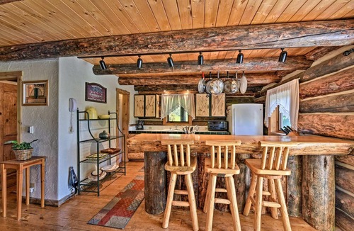 Almont Cabin | Longhorn Ranch Cabin w/Hot Tub, Large Deck and Stunning Views!