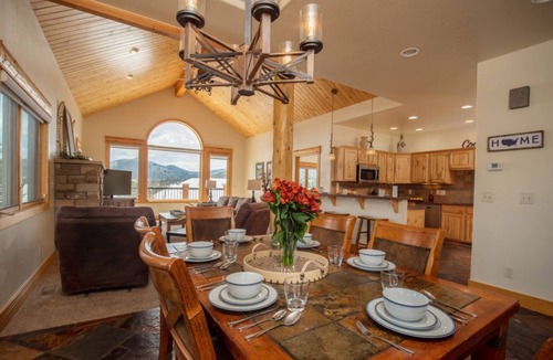 Stanley Hills Condo | Luxurious condo with wood floors, private hot tub, and gorgeous views!