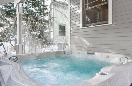 Weisshorn House | Main Street Retreat: Downtown, Mountain Views, Hot Tub