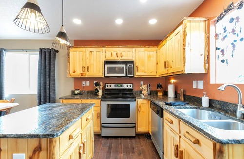 Littleton House | Modern Cabin Vibe, With great back yard to relax in. New furnishings and hot tub