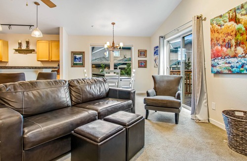 Wildernest Condo | Mountain home with private deck, mountain view, washer/dryer, and gas fireplace