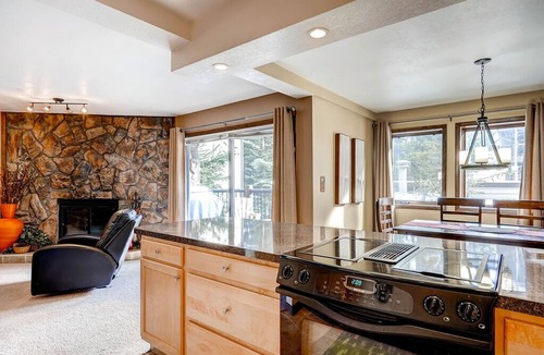 Historic District Condo | Mountain living in Breckenridge Park Place 101C: spacious 2-bedroom condo with views for 8 guests.!