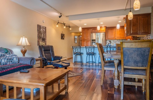 Breckenridge Condo | Newly Renovated! - Backyard Forest View on All Three Floors, 30' to Pool/Hot Tub