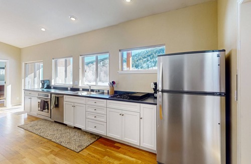 Nathrop House | Peaceful & sunny alpine retreat with firepit, patio, fireplace, & amazing views