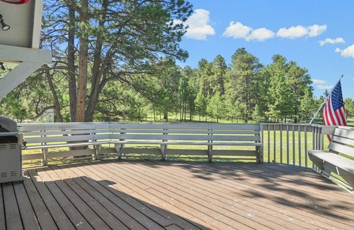 Larkspur House | Pikes Peak Views Sleeps 15 Hot Tub Wood Fireplace 5 Acre Retreat