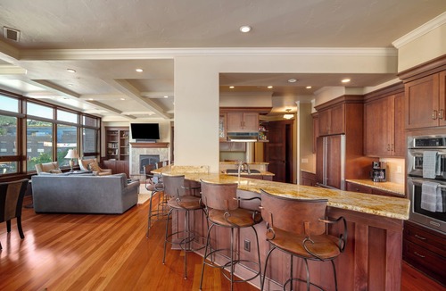 Downtown Steamboat Springs Condo | River View Villa, Downtown Luxury Condo with Views, 2 Garage Parking Spots