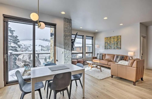 Silverthorne Apartment | Silverthorne Condo Fireplace, Balcony, Views