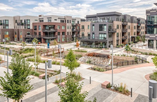 Transit Village Apartment | Sleek Boulder 1BR w/ Pool, W/D & Spa, nr Google Campus, by Blueground