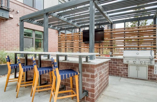 Transit Village Apartment | Sleek Boulder 1BR w/ Pool, W/D & Spa, nr Google Campus, by Blueground