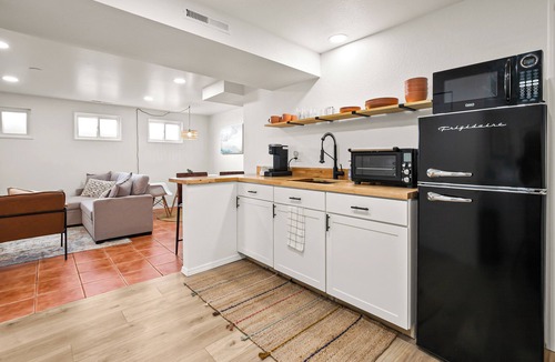 Rustic Hills Apartment | The Recharge-2 bedroom unit with in-unit washer & dryer, large TV, & kitchenette