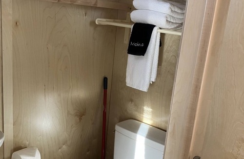 Pear Park House | Tiny home with one queen bed on main floor.