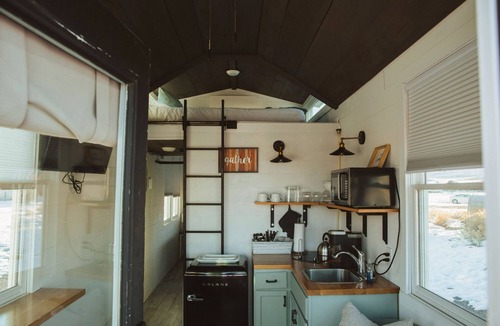 Meeker House | Tiny Home with one Queen bed on main floor and one Queen bed in loft. Sleeps: 4