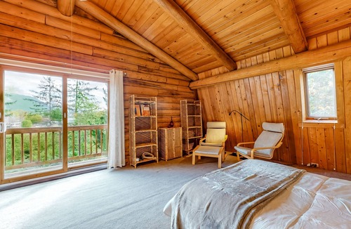 Startup Cabin | Two-home property with deck, grill, firepit, amazing views, & 2 W/Ds