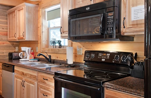 South Fork Cabin | Waterfront cabin with bridge, private hot tub, & WiFi - near National Forest
