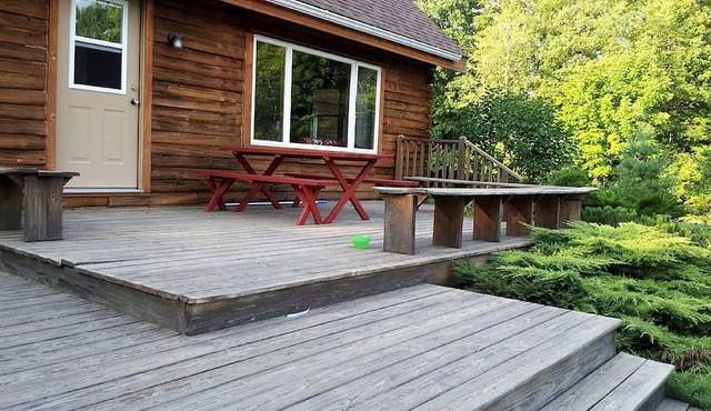 Rustic Camping Cabin with Fireplace in Private Woods near Bangor, Maine