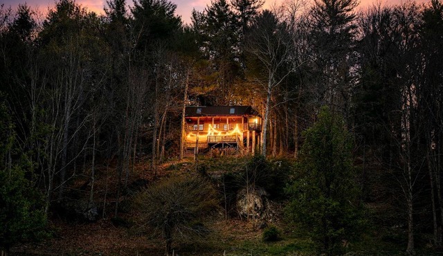 Rustic-Modern Log Cabin Getaway: Family-Friendly, Quiet Ranch, Wildlife at Your Door in Clyde, North Carolina