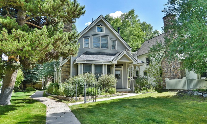Weisshorn House | Main Street Retreat: Downtown, Mountain Views, Hot Tub