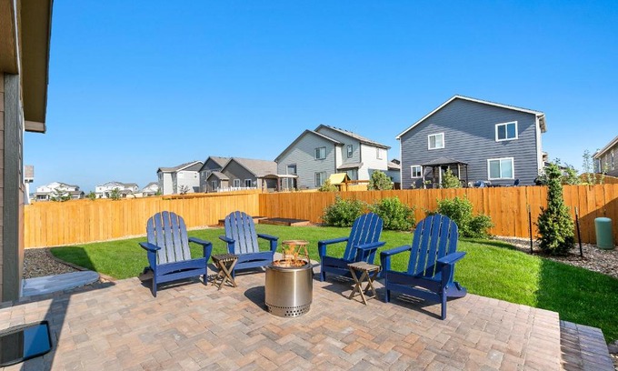Longmont House | Mead Vacation Rental Fenced Backyard and Fire Pit!