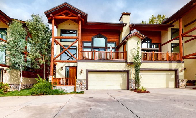 Steamboat Springs House | Mountain-view townhouse near skiing with pool, hot tub, tennis, & gas fireplace