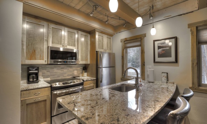 Peak 9 Condo | Prime Location <> Beautiful Interior <> Heated Floors <> 90 Steps to Lift & Town