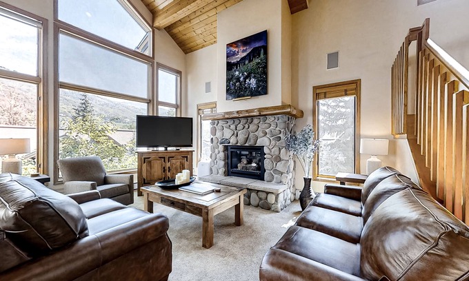 Steamboat Springs House | Spacious Mountain Retreat w/WiFi, 2 Gas Fireplaces, Shared Heated Pool & Hot Tub